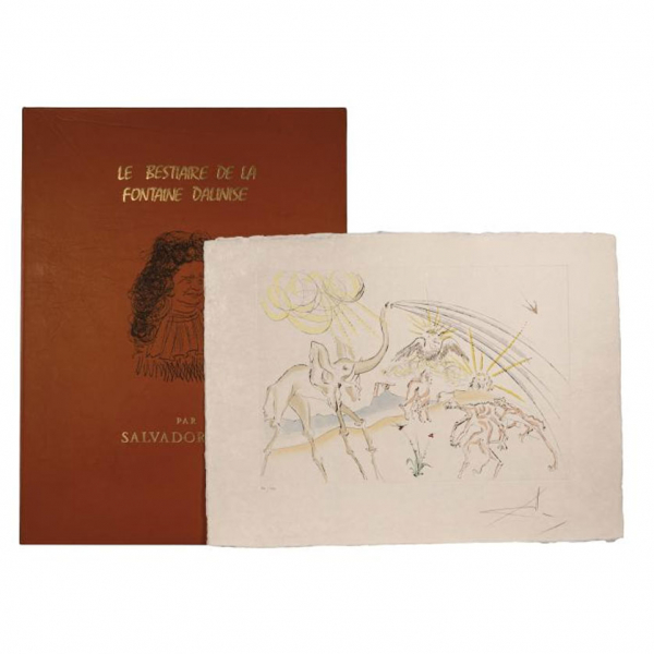 Dalí. "LE BESTIAIRE DE LA FONTAINE DALINISÉ" Agay: Editions des Maitres Contemporains, 1974.