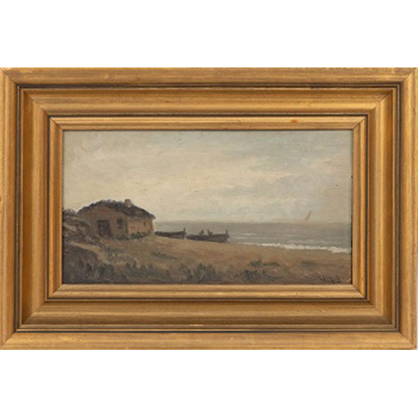 MODESTO URGELL E INGLADA  (Barcelona 1839-1919) "Vista de pueblo"