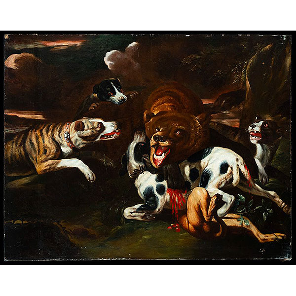 Gran escena flamenca del siglo XVII del Círculo de Paul de Vos.