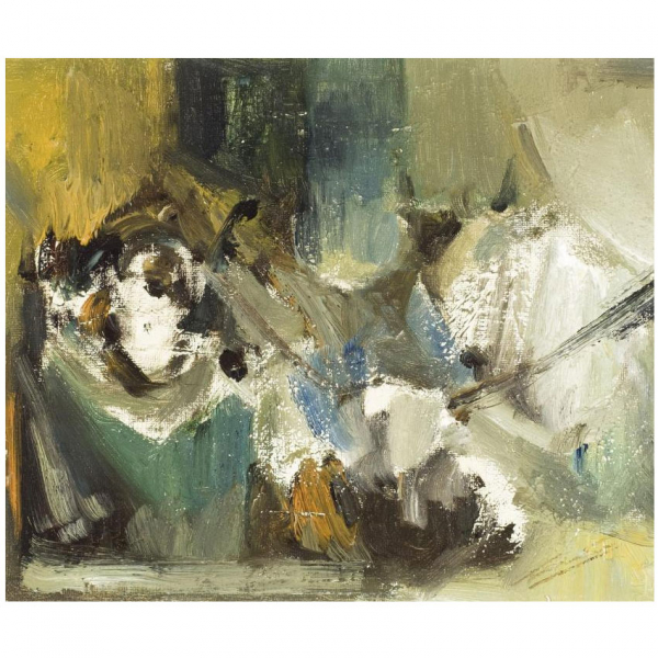 Francisco Rodríguez Martín. "Sin título". Óleo sobre lienzo. Firmado en el ángulo inferior derecho.