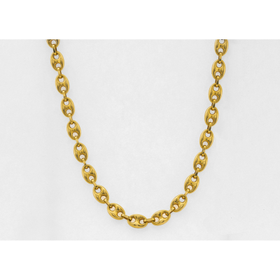 Cadena de eslabones calabrote en oro. 