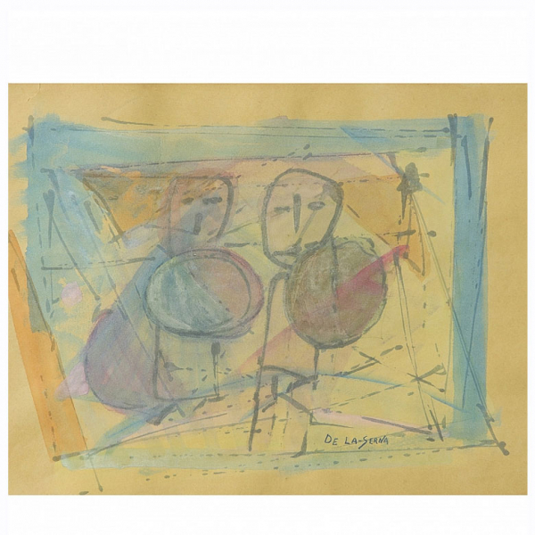 Ismaël de la Serna (1897/98-1968) "Composición". Técnica mixta (acuarela y tinta) sobre papel.  