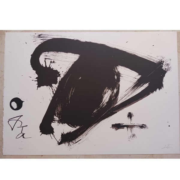 Antoni Tàpies (1923-2012).&quot;Centenario Olímpico&quot; 1992. Litografía sobre papel Archés firmada a mano y numerada a lápiz 109/250.
