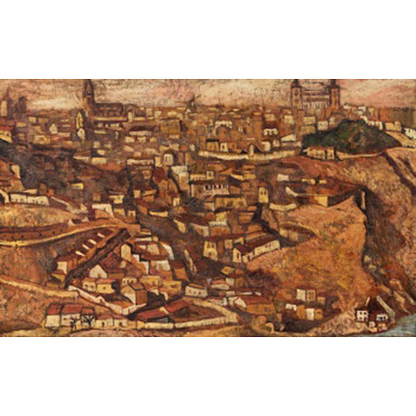 JUAN RAMÓN LUZURIAGA  (Bilbao 1938) &quot;Vista de ciudad&quot;