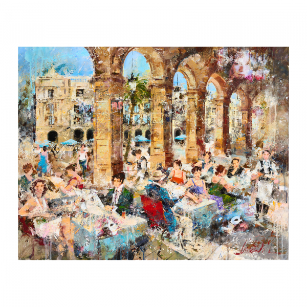Josep Costa Vila (Granollers, Barcelona, 1953) Café de la Plaza Real.  