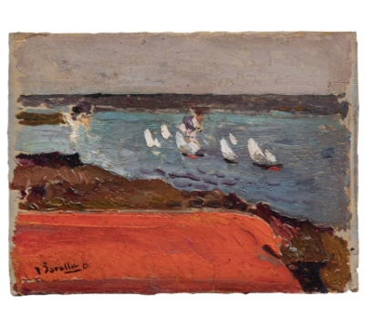 JOAQUÍN SOROLLA Y BASTIDA (Valencia, 1863 - Madrid, 1923)  Playa de Valencia, hacia 1904