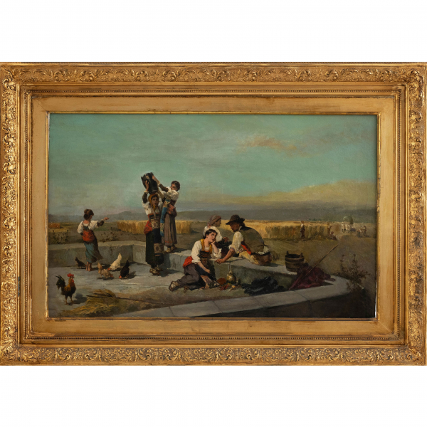 "Trabajando el campo"  ESCUELA ITALIANA DEL SIGLO XIX 