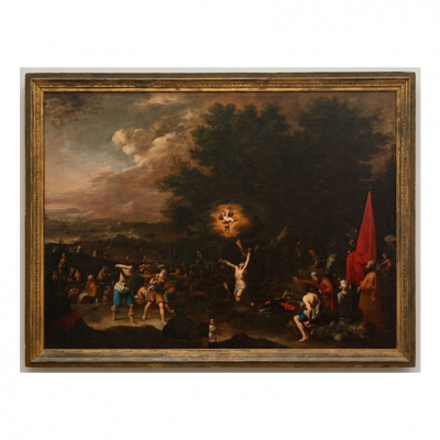 AGOSTINO BELTRANO (N&aacute;poles, 1607 &ndash; 1662) "Martirio de San Sebasti&aacute;n".   &Oacute;leo sobre lienzo. 
