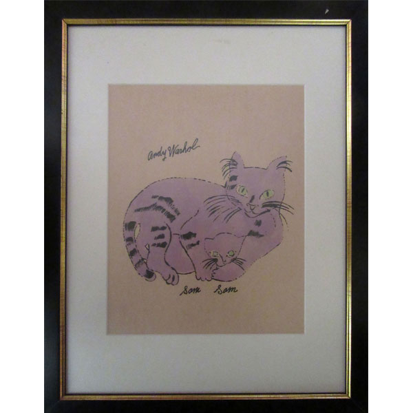 Andy Warhol (1928-1987). Sam Sam. litografía iluminada a mano con acuarela por el artista.