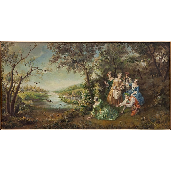 Manuel Garnelo y Alda  "Escena galante" &Oacute;leo