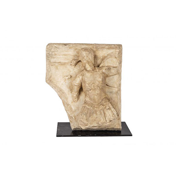 Fragmento de sarcófago con militar, Roma. Siglo I-II d.C. 