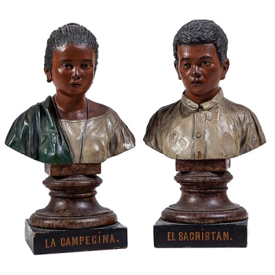 Pareja de bustos 1900