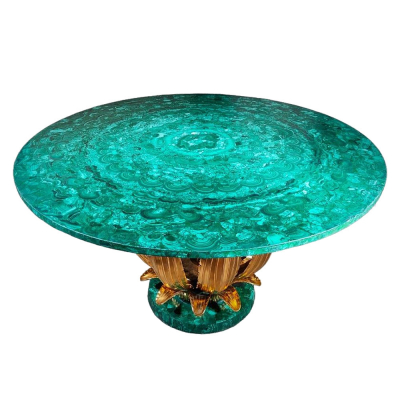 Mesa Cactus de malaquita a la manera de René Lalique, años 80. 