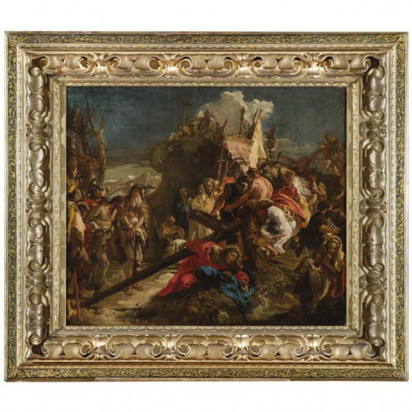 Círculo de Giambattista Tiepolo "Cristo camino del Calvario". Óleo sobre lienzo.