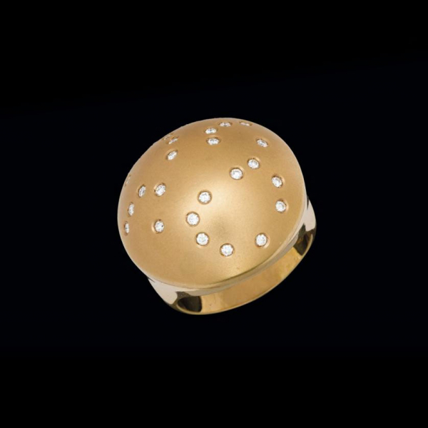 Anillo DI NOTO con brillantes 0,24 cts de oro amarillo de 18 K.  