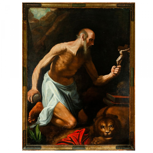 Gran San Jerónimo Penitente, escuela italiana o española del siglo XVII. 