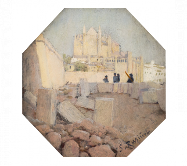 SANTIAGO RUSIÑOL Y PRATS (Barcelona, 1861-Aranjuez, Madrid, 1931)  Vista de la catedral de Palma de Mallorca.   