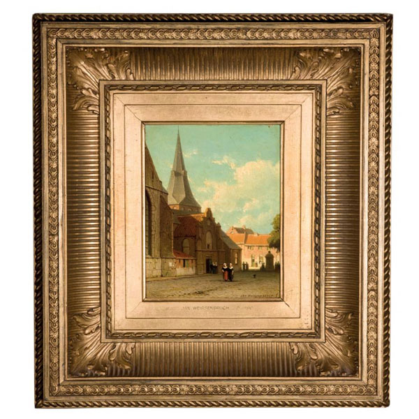 Jan Weissenbruch (1824 - 1903). "Calle de ciudad". 