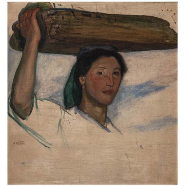 "Sardinera"  AURELIO ARTETA(Bilbao, 1879-1940) &Oacute;leo/cart&oacute;n.