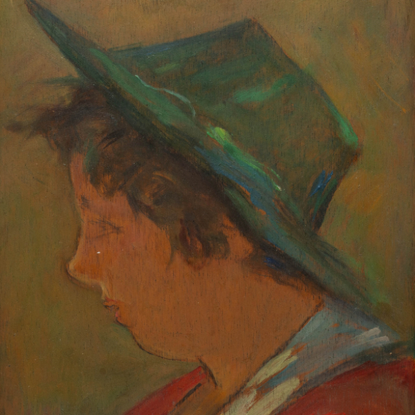 "Joven con sombrero"  MARCOS CASTILLO (Venezuela, 1928-2016)