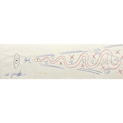 A.R. Penck (Dresde, 1939 - Zúrich, 2017) - Sin título (1988-1995).    Pastel sobre papel.