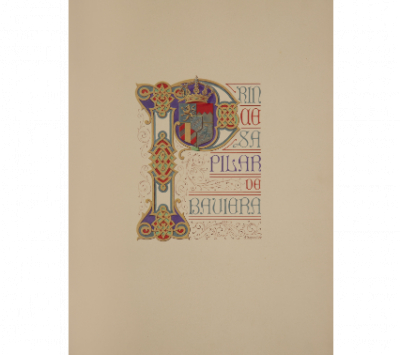 &Aacute;lbum de la Princesa do&ntilde;a Pilar de Baviera y Borb&oacute;n (1891-1987)  Contiene dibujos, acuarelas, partitura musical y poemas. 