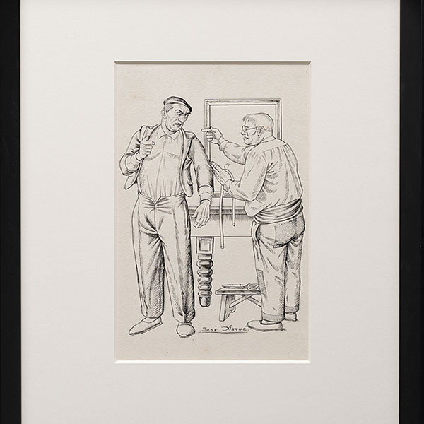 "El pantal&oacute;n medio mal, pero la chaqeta ni con calzador no me entra...."  JOSE ARRUE (Bilbao, 1895-1977). 