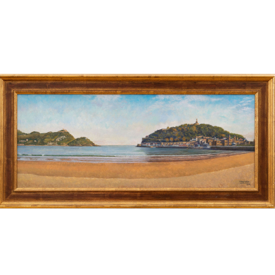 &quot;Vista de la Playa de la Concha&quot; San Sebastián   Julio Gracía Sanz (San Sebastián, 1935) 