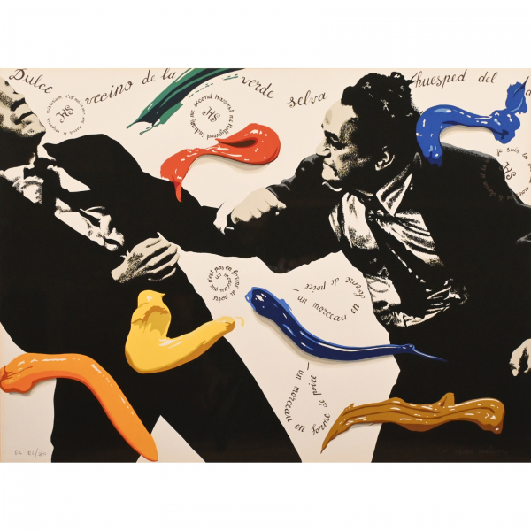 Equipo Crónica (Valencia, 1964-1981)  Pelea, 1975.  Serigrafía sobre papel Arches. Firmada y numerada E.A. 26/30 a lápiz.