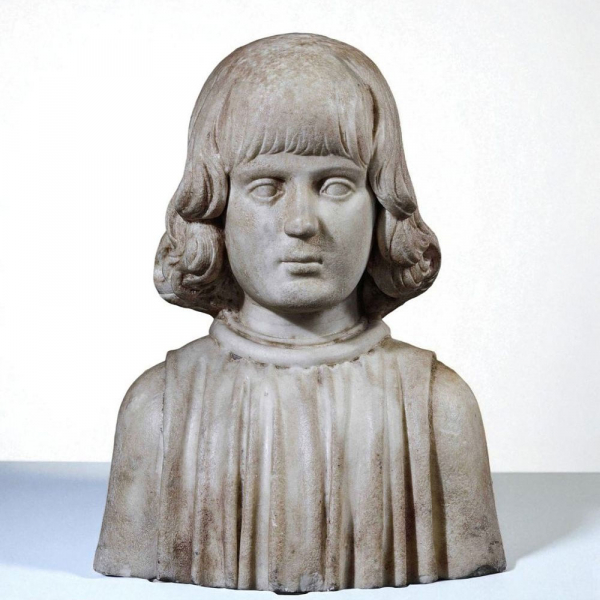 Francesco Laurana (Vrana, 1430 – Aviñón, 1502) "Retrato de joven aragonés".    Mármol labrado