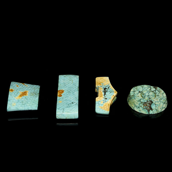 Conjunto de adornos para espada de turquesa tallada, dinast&iacute;a Han.  