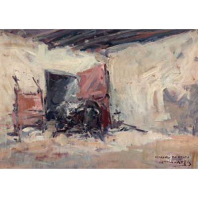 LUIS GARCÍA CAMPOS  (Bilbao 1928 - 2011) &quot;Toro en el corral &quot;