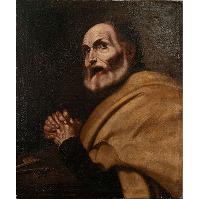 San Pedro Penitente, escuela Napolitana del siglo XVII, seguidor de Giuseppe de Ribera.
