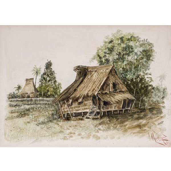 Félix Martínez Lorenzo. Casas junto al río