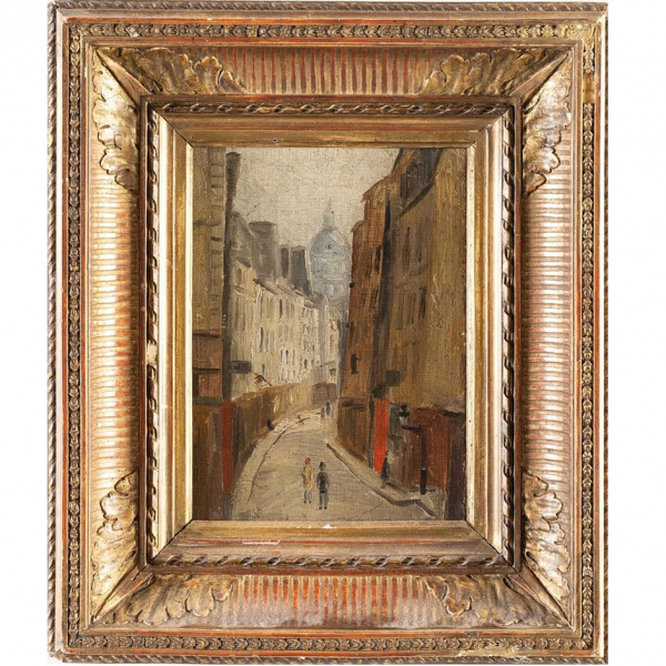 ATRIBUIDO A MAURICE UTRILLO (París, 1883 – Dax, 1955) "Montmartre, Rue Saint-Rustique".