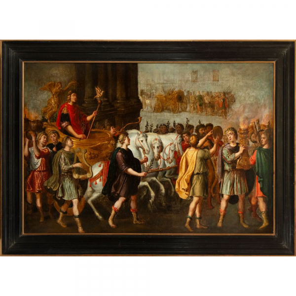 Monumental Cuadriga romanas escuela holandesa siglo XVIII.