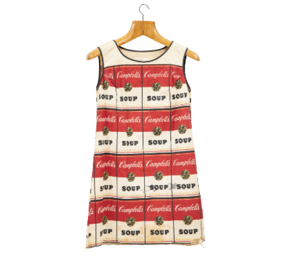 ANDY WARHOL (Pittsburgh, 1928 - Nueva York, 1987)  The Souper Dress, c.1966-8.   Vestido serigrafiado 80% celulosa y 20% algod&oacute;n. 