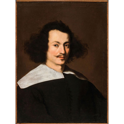 BERNARDO STROZZI (G&eacute;nova, 1581 &ndash; Venecia, 1644) "Retrato de un hombre con cuello blanco".   &Oacute;leo sobre lienzo.