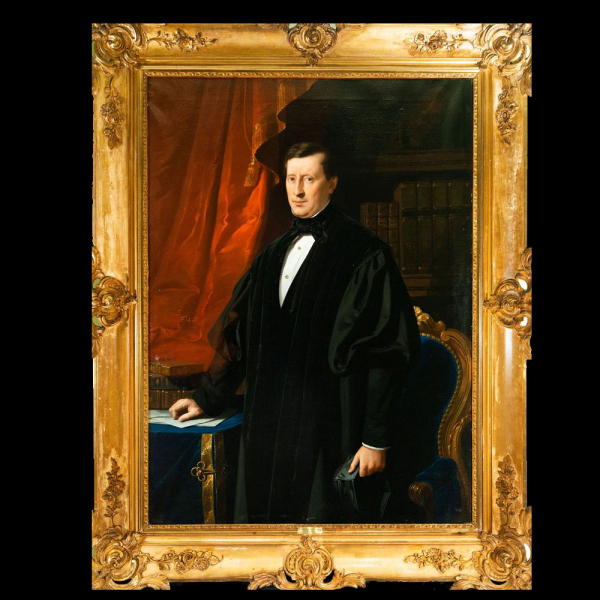 Retrato de Caballero, Federico de Madrazo y Kuntz (Roma, 1815 - Madrid, 1894), escuela española del siglo XIX.    Óleo sobre lienzo.