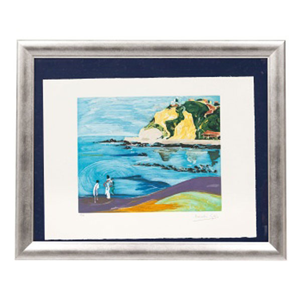 MENCHU GAL ORANDAIN  (Irún, Guipúzcoa 1919 - 2008) "Vista de Arrigúnaga con personajes"