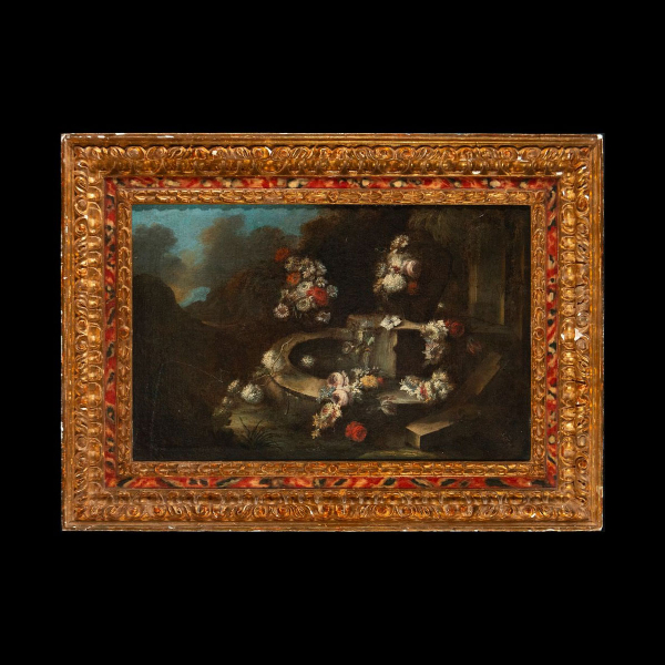 Andrea Belvedere (hacia 1652—1732) - Bodegón de Flores del siglo XVII inicios siglo XVIII. 