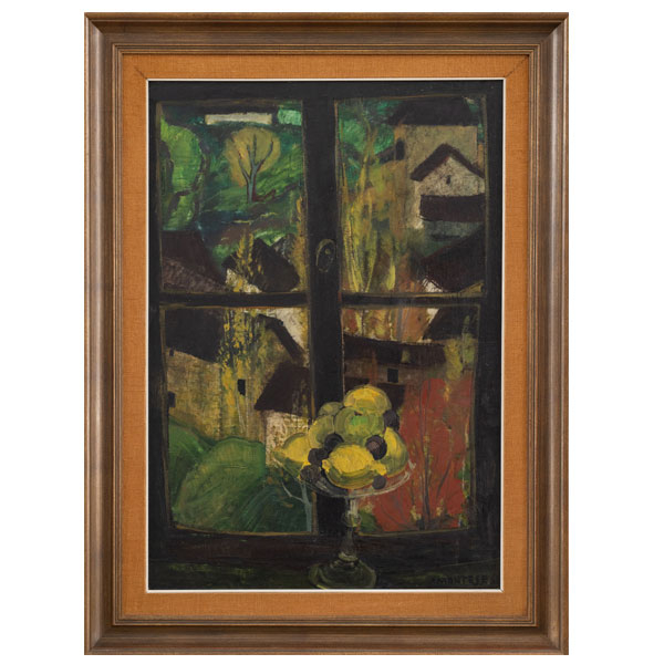 "Ventana con frutero"  JESÚS MONTES IRIBARREN (Irún, 1940) 