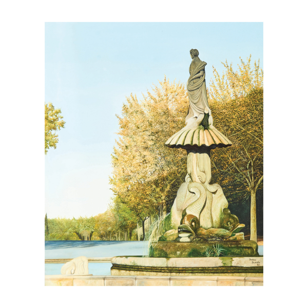 Jorge Duarte (Rosario, Santa Fe, Argentina, 1936-2013) Fuente de Ceres, Montju&iuml;c. &Oacute;leo sobre tela.