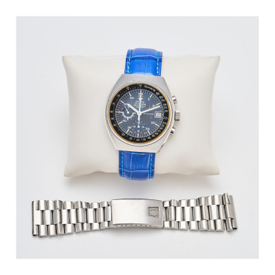 OMEGA «Speedmaster Profesional Mark IV» Reloj cronógrafo de pulsera para caballero, c. 1977.