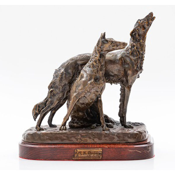 R. S. CERDAN  (S. XX) "Pareja de galgos"