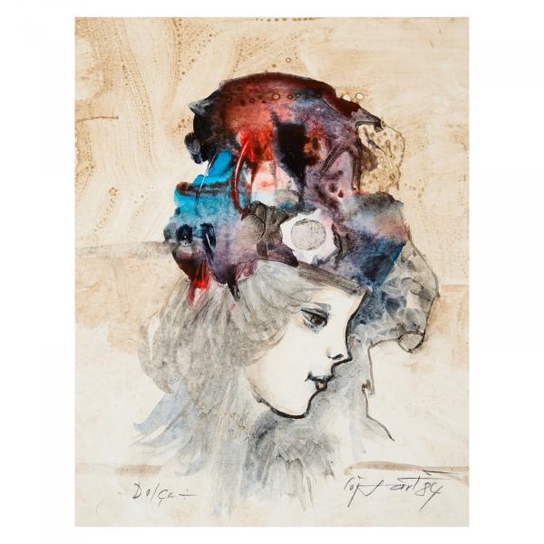 Modest Cuixart (Barcelona, 1925-Palamós, Girona, 2007) Dolça. Acuarela sobre papel.