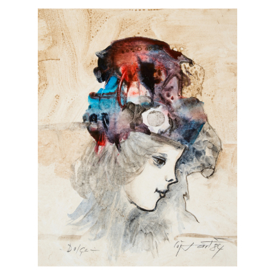 Modest Cuixart (Barcelona, 1925-Palam&oacute;s, Girona, 2007) Dol&ccedil;a. Acuarela sobre papel.