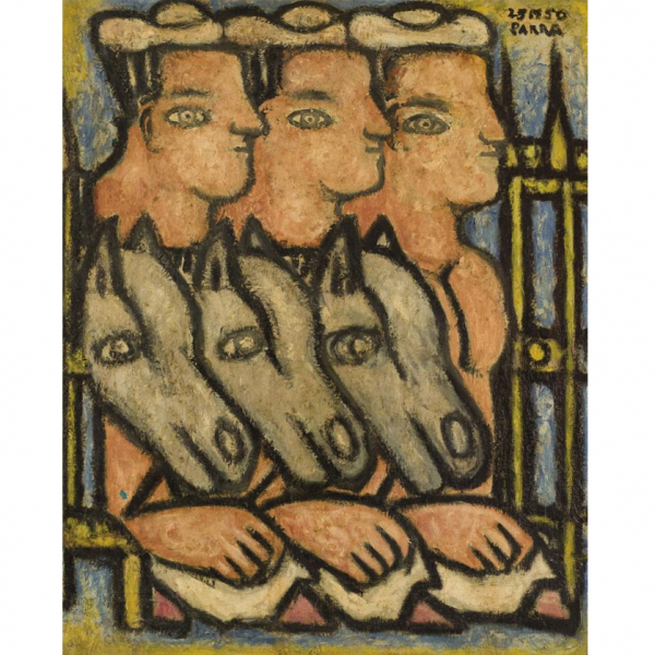 PARRA, GINÉS (1899 - 1961) "Jinete". Óleo sobre lienzo.