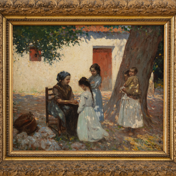 "Niños en el parque".  ALBERTO PLA RUBIO (Valencia, 1867-Barcelona, 1937). 
