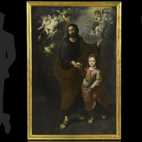 Francisco Meneses Osorio (1640-1721) "San Jos&eacute; con el Ni&ntilde;o Jes&uacute;s". &Oacute;leo sobre lienzo. 